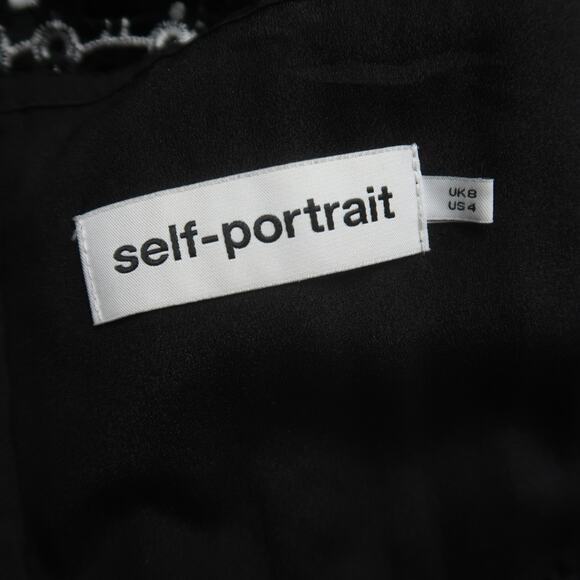 Self Portrait Scallop Hem Crochet Mini Dress US 4 - Picture 5 of 10